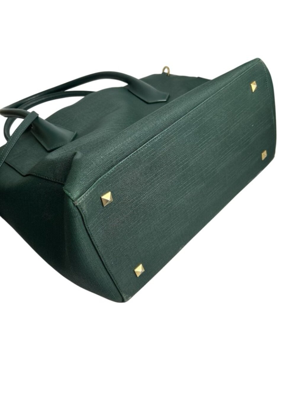 DAGNE DOVER Signature Legend Green Coated Canvas Large Laptop Tote Bag - Picture 4 of 16